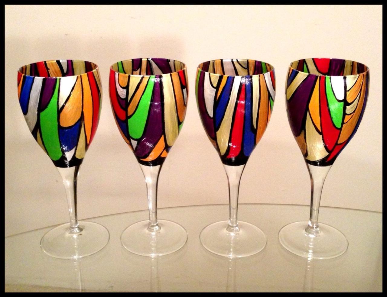 Decorative wine glasses