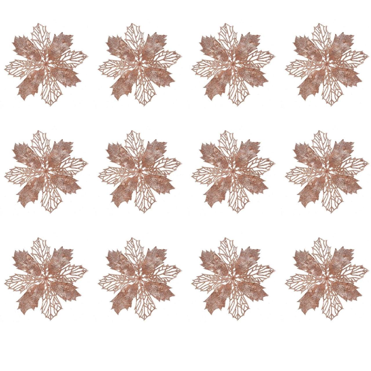 Rose gold christmas tree decorations