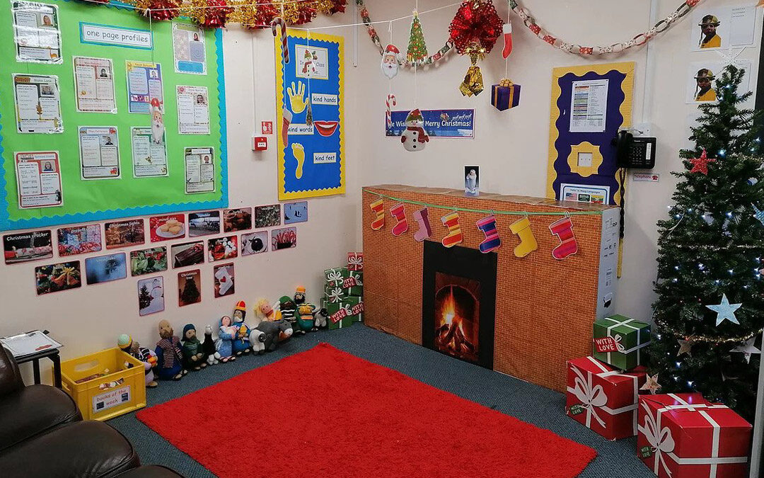 Classrooms decorated for christmas