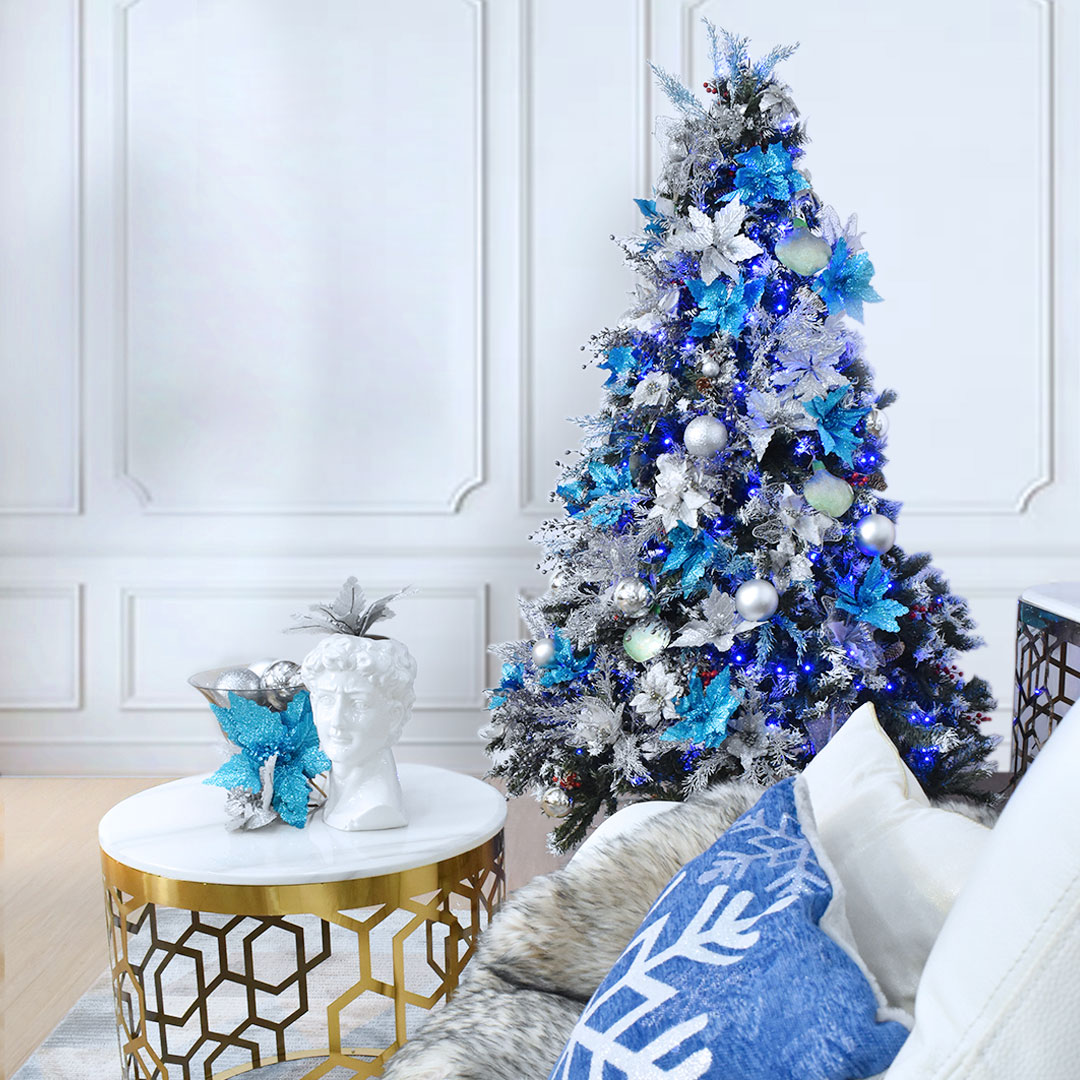 Blue white christmas decorations